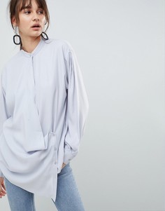 Рубашка с запахом ASOS WHITE - Серый