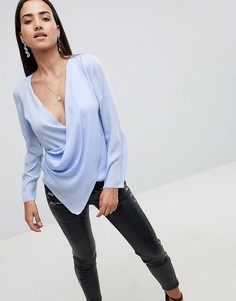 Топ с запахом и глубоким вырезом ASOS DESIGN - Синий