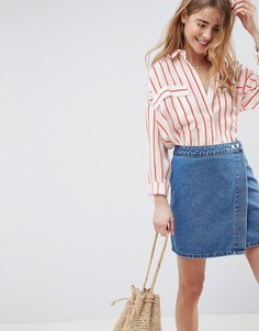 Свободная рубашка в оранжевую полоску ASOS DESIGN - Мульти