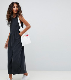 Минималистский комбинезон с присборенным поясом и широкими штанинами ASOS DESIGN Tall - Черный
