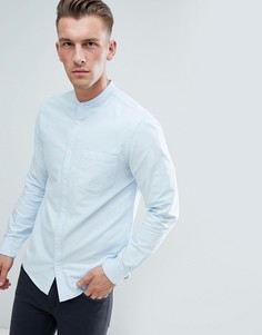 Голубая оксфордская рубашка с воротником на пуговицах New Look - Синий