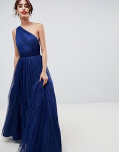 Платье макси на одно плечо из тюля ASOS DESIGN - Фиолетовый