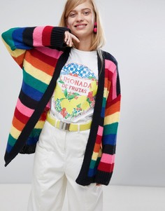 Oversize-кардиган в разноцветную полоску ASOS DESIGN - Мульти