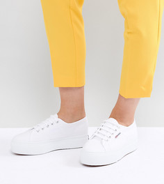 Белые кроссовки на плоской платформе Superga 2790 - Белый