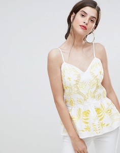 Топ на бретелях с вырезным узором River Island - Желтый