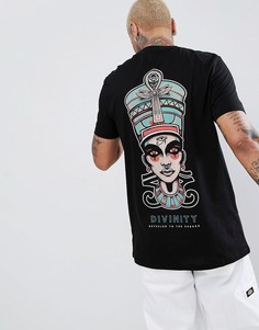 Удлиненная свободная футболка с принтом ASOS DESIGN - Черный