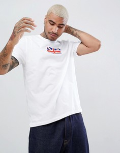 Свободная футболка с принтом британского флага ASOS DESIGN - Белый