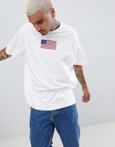 Оversize-футболка с принтом американского флага ASOS DESIGN - Белый