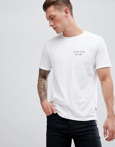 Белая футболка с вышивкой на груди Burton Menswear - Белый