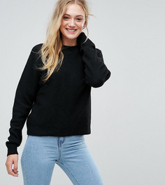 Джемпер из пушистой пряжи с круглым вырезом ASOS TALL - Черный