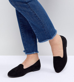 Туфли-слипоны для широкой стопы на плоской подошве New Look - Черный