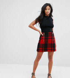 Мини-юбка в клетку тартан ASOS PETITE - Мульти