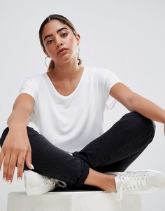 Белая футболка с драпированными рукавами летучая мышь ASOS DESIGN - Белый