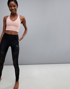 Черные леггинсы с сетчатыми вставками Puma Dance - Черный