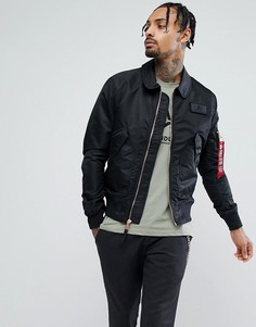 Черный бомбер на молнии Alpha Industries - Черный