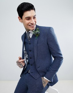 Синий облегающий пиджак ASOS Wedding - Синий