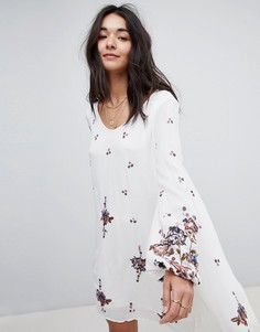 Платье с вышивкой Free People - Белый