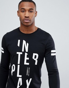 Однотонный лонгслив Jack &amp; Jones - Черный
