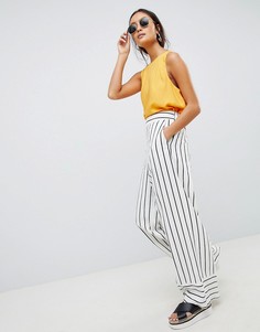 Брюки в полоску с широкими штанинами ASOS DESIGN - Мульти