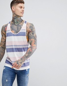 Майка-борцовка с полосками в стиле ретро ASOS DESIGN - Розовый