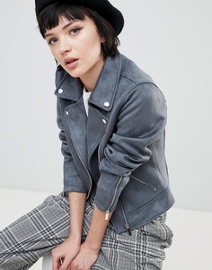 Байкерская куртка из искусственной замши New Look - Синий