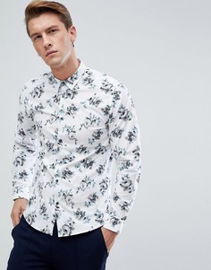 Облегающая рубашка с цветочным принтом Jack &amp; Jones - Белый