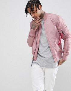 Розовый узкий бомбер Alpha Industries MA1-TT - Розовый