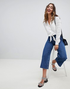 Широкие укороченные джинсы River Island - Синий