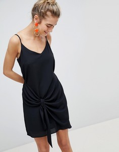 Платье на бретельках с декоративным узлом River Island - Черный