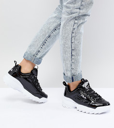 Лакированные черные кроссовки Fila Disruptor - Черный