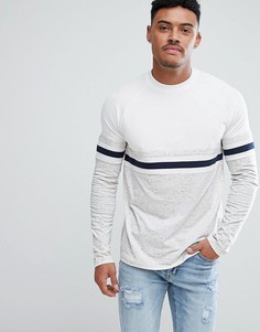Свободный лонгслив в крапинку с рукавами реглан ASOS DESIGN - Белый