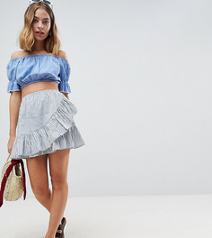 Хлопковая мини-юбка в полоску ASOS DESIGN Petite - Мульти