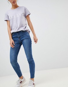 Зауженные джинсы с отделочными швами New Look - Синий