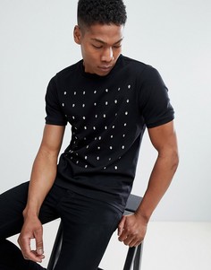 Черная футболка с заклепками в виде черепа River Island - Черный