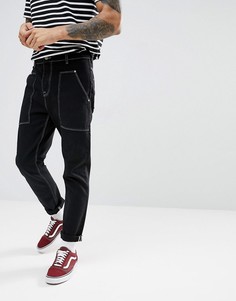 Суженные книзу джинсы из переработанного хлопка ASOS - Черный