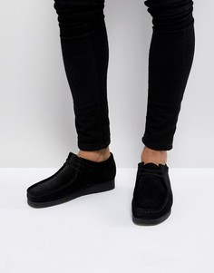 Черные замшевые туфли на шнуровке Clarks Originals - Черный