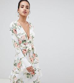 Платье с запахом и цветочным принтом PrettyLittleThing - Мульти