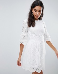 Платье с вышивкой ришелье Parisian - Белый