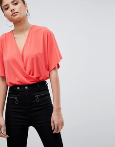 Боди с запахом ASOS DESIGN - Красный