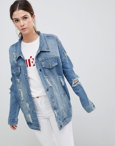 Джинсовая оверсайз-куртка QED London - Синий