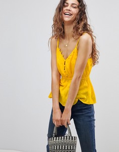 Жаккардовый приталенный топ ASOS Luxe - Желтый