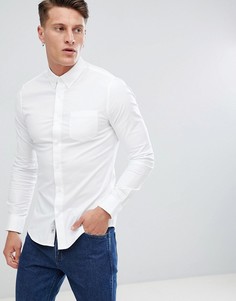 Белая обтягивающая оксфордская рубашка Burton Menswear - Белый