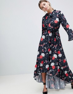 Платье миди с цветочным принтом Uttam Boutique - Черный