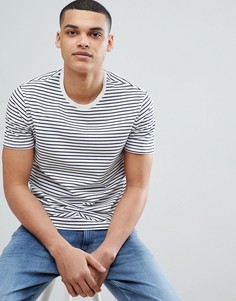 Синяя футболка в полоску Burton Menswear - Кремовый