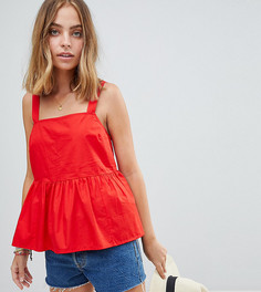 Хлопковый свободный топ ASOS PETITE - Красный
