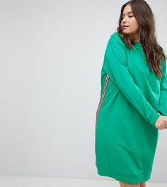 Трикотажное платье миди с полосой по бокам ASOS DESIGN Curve - Зеленый