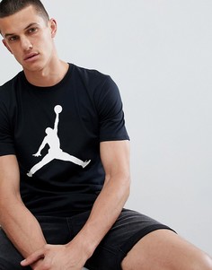 Черная футболка с большим логотипом Jordan Jumpan 908017-010 - Черный