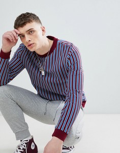 Бордовый свитшот в голубую полоску ASOS DESIGN - Красный