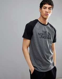 Серо-черная бейсбольная футболка с рукавами реглан The North Face - Серый