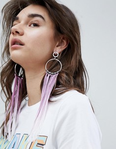 Массивные серьги-кольца с кисточками ASOS - Серебряный